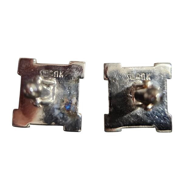 Vintage Swank 20mm Japanese Scene Cufflinks Mt. Fuji & Torii Gate Silver Tone - Picture 4 of 4